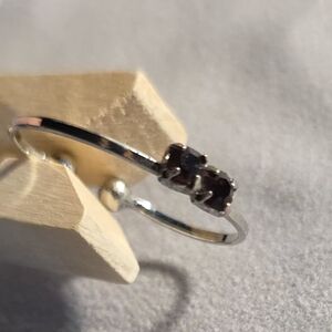 Adjustable Chocolate stone toe Ring silver